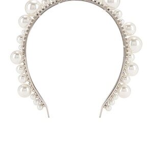 Givenchy White Pearl Adorned Headband NWT